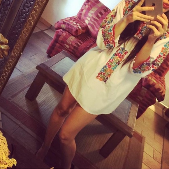 San Antonino Mexican Dress Long Sleeves Boho Chic - Picture 1 of 2